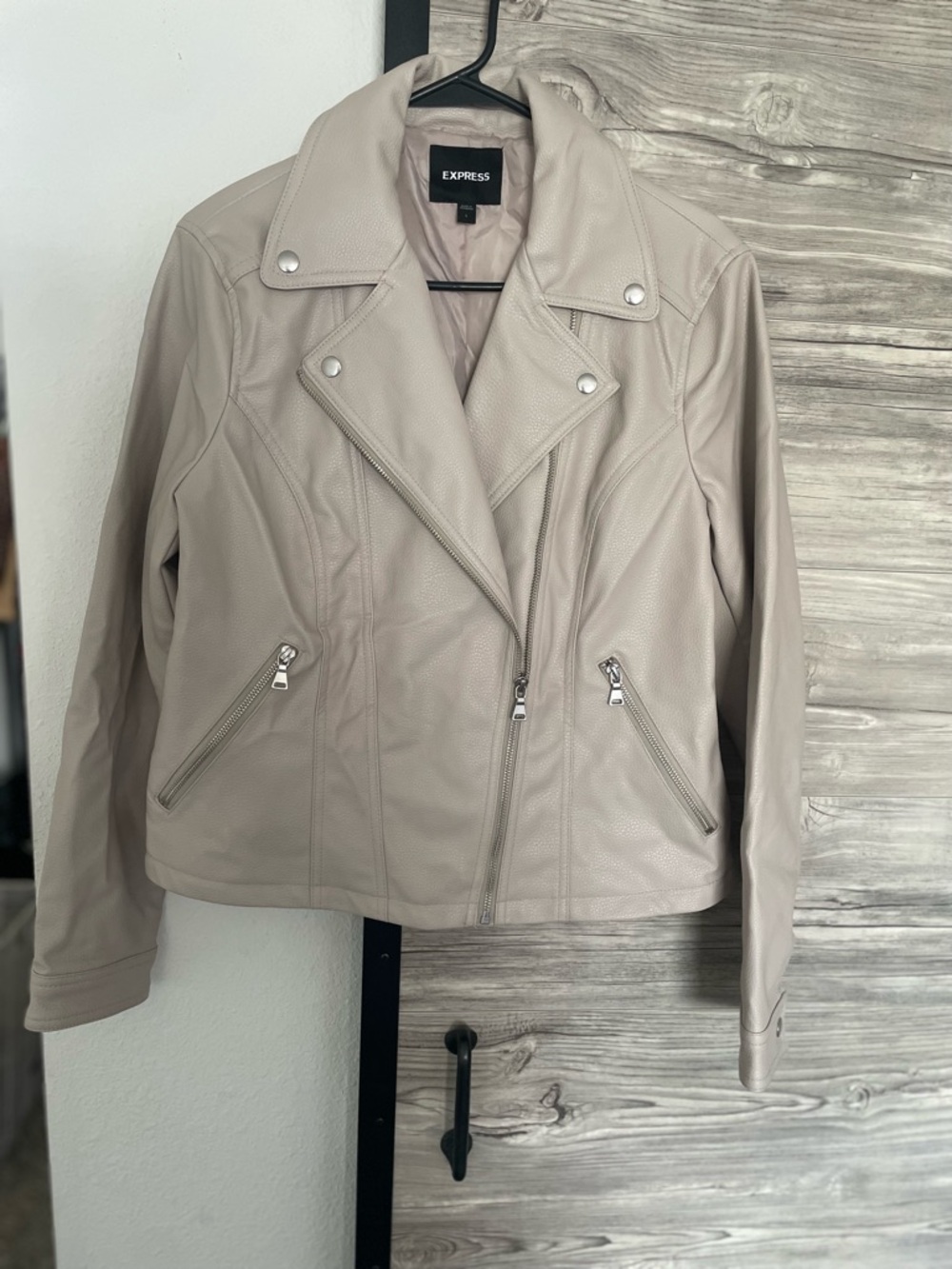 Express Women’s Faux Leather size Large Jacket - Light Taupe